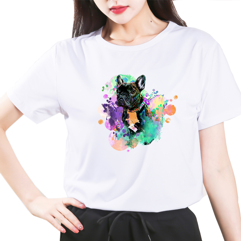 Title 4, French Bulldog Dog Print All-match T-shirt For ...