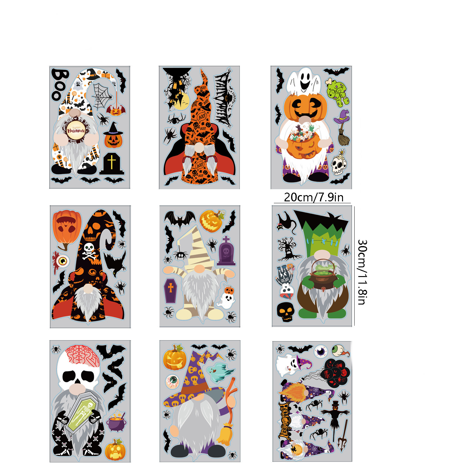 Home printing halloween static window sticker (m a set of 4