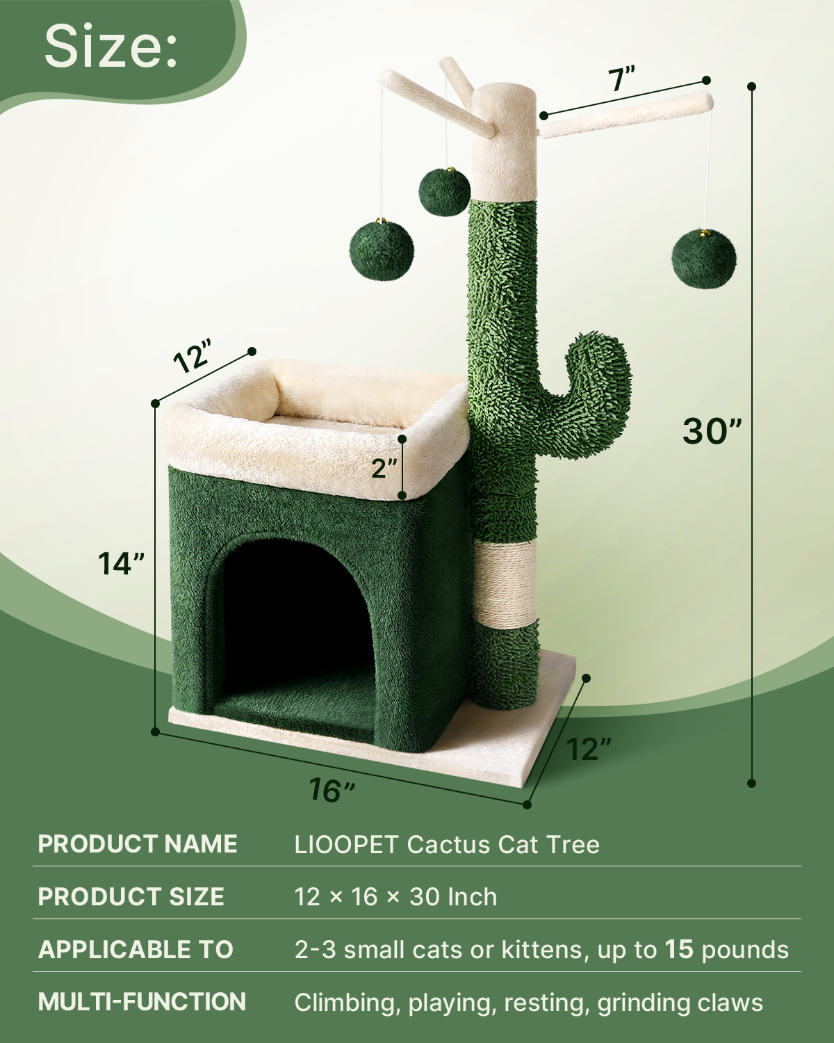 Title 4, Cactus Cat Climbing Frame Toy Sisal Column