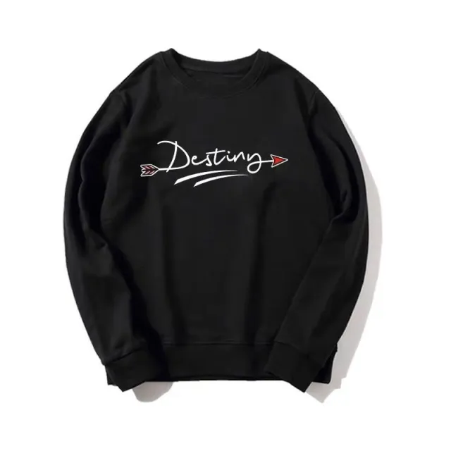Fashion Women's Loose Long sleeved Printed Sweater Black1 - Shop at LoveMi