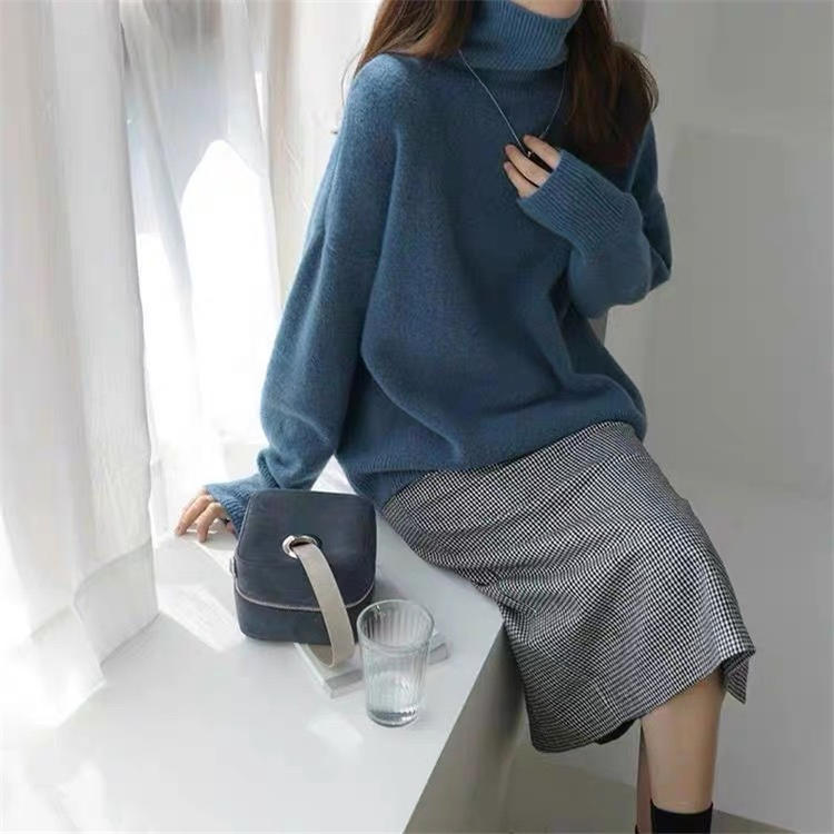 Title 1, Turtleneck Pure Cashmere Sweater Women Thick Sw...