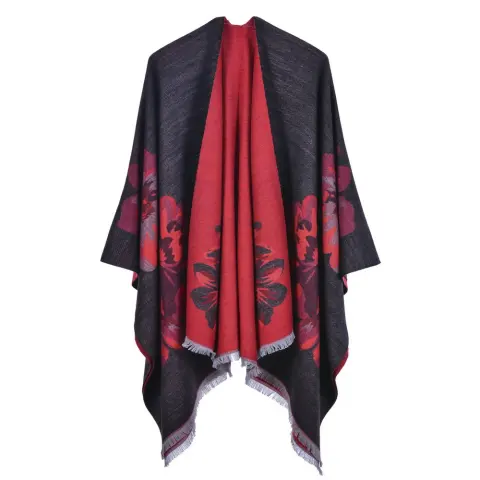Women's Double-Sided Fringe Fashion Jacquard Shawl