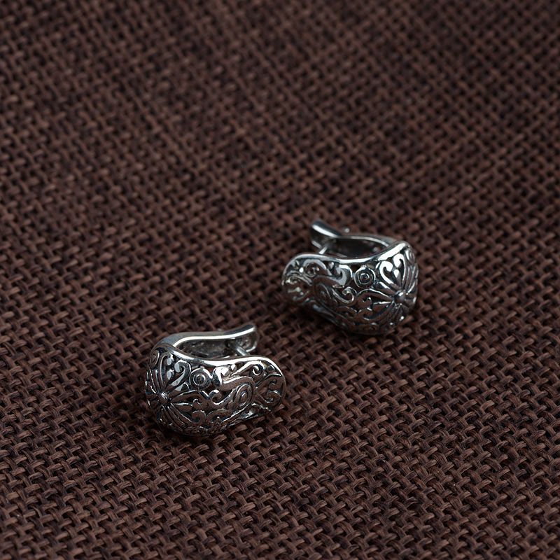 Simple Cut-out Women's Silver Earrings