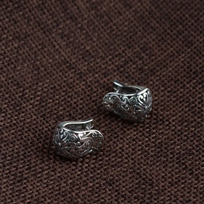 Simple Cut-out Women's Silver Earrings