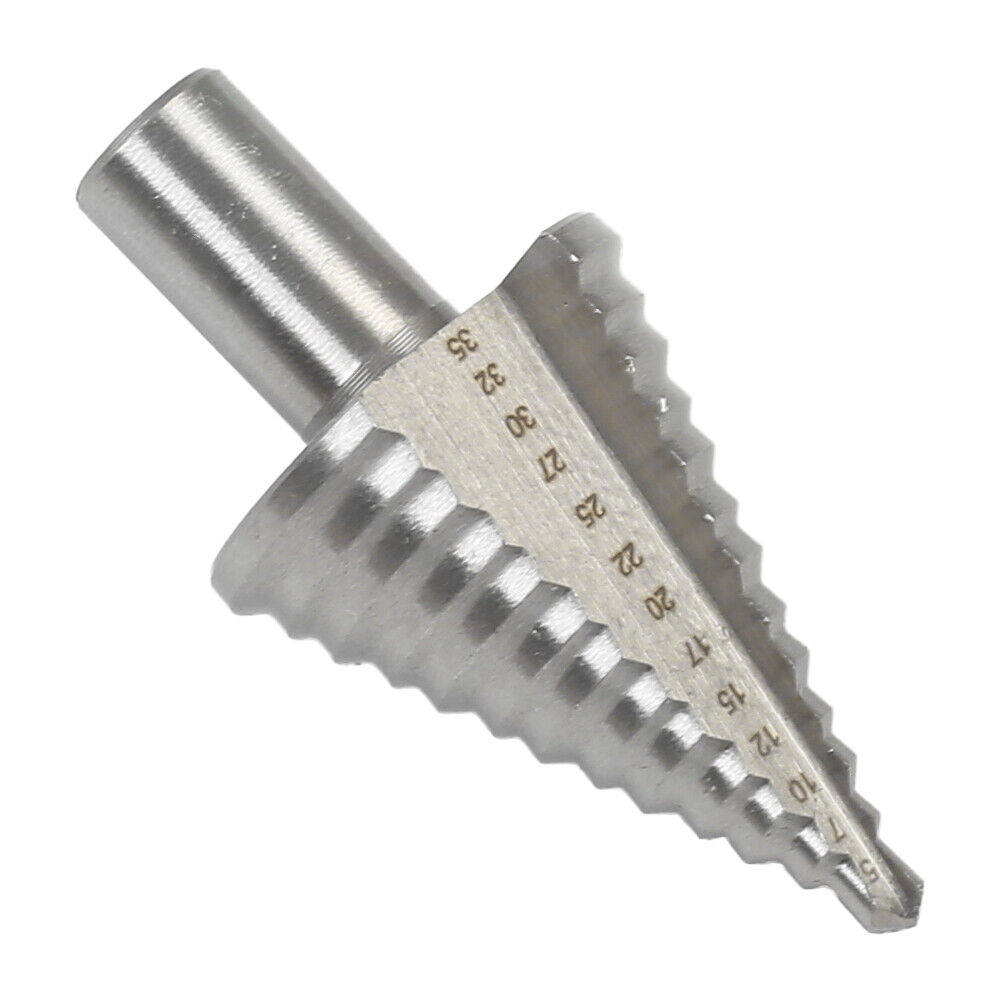 5-35mm 13 Step Titanium Spiral Groove Conical Cone Drill HSS Bit Set Hole Cutter — image 7