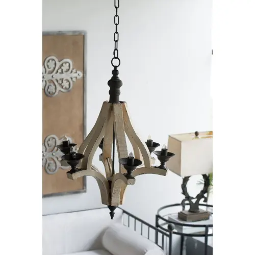 6 - Light Wood Chandelier