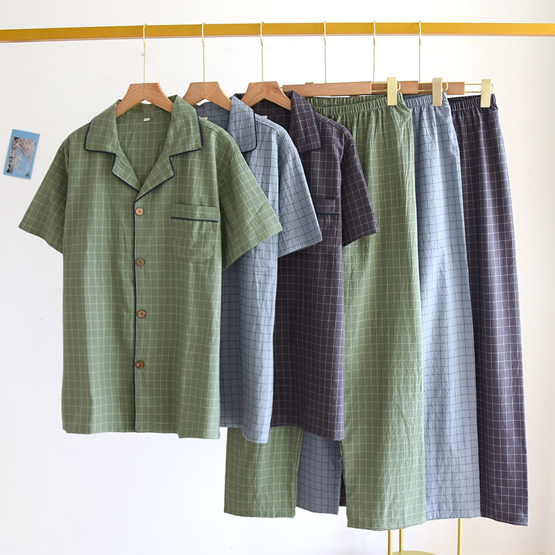 Title 4, Washed Cotton Short-sleeved Trousers Home Wear