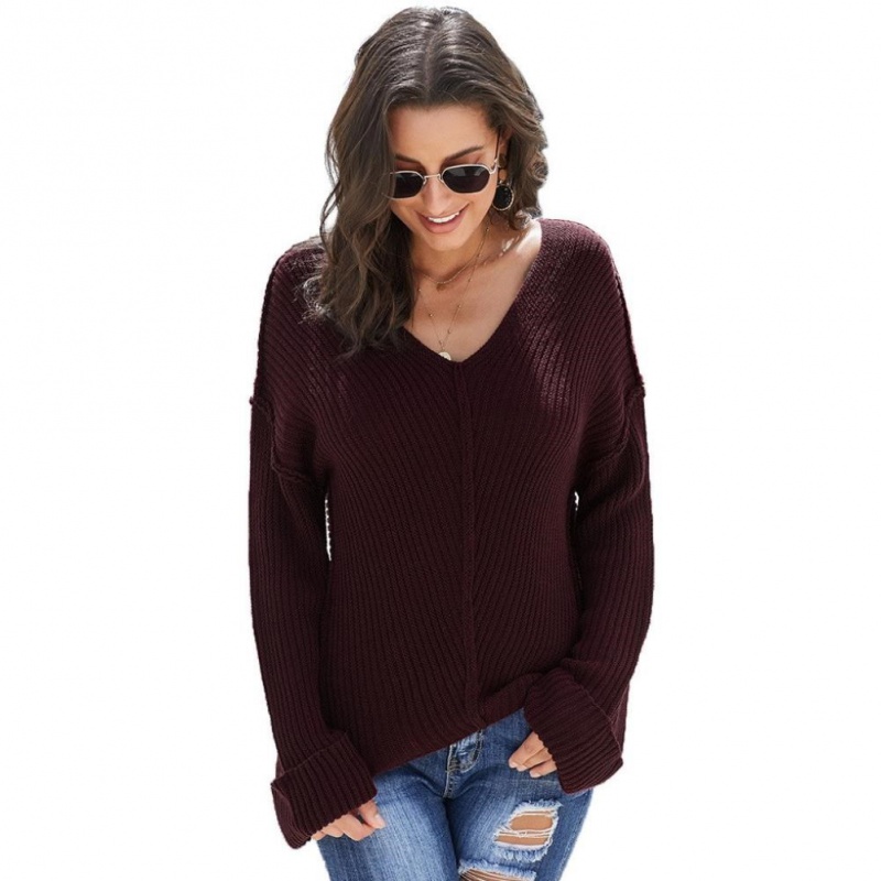 Pullovers Female Lead Long Sleeve Pure Color  Loose
