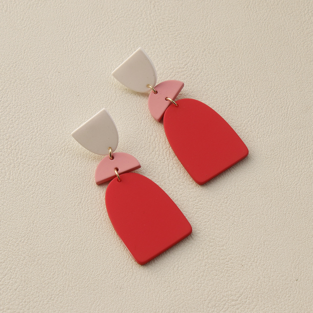 Simple Clay Texture Contrast Color Gradient Fashion Earrings