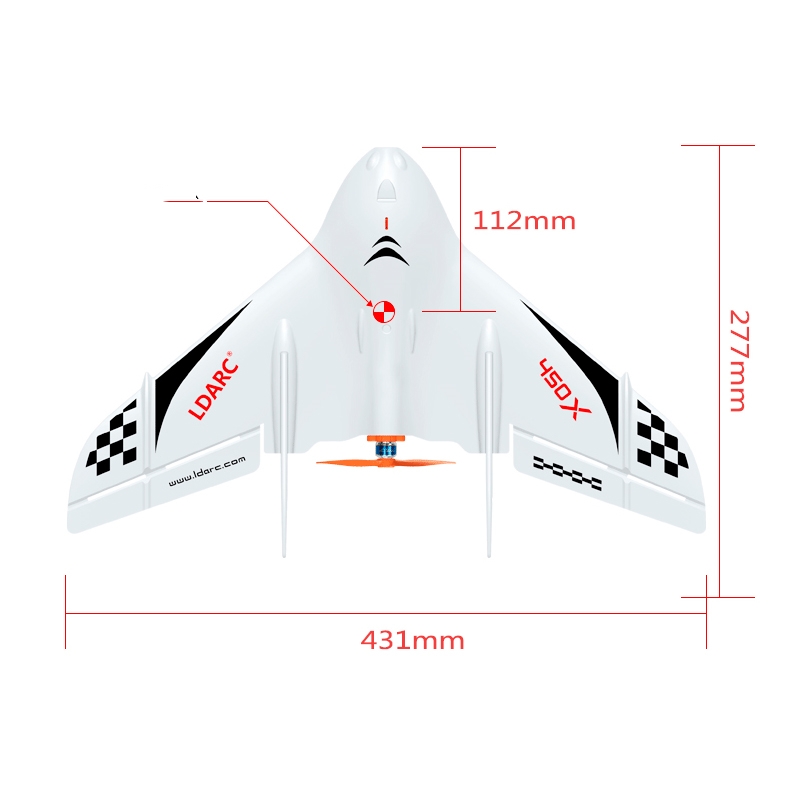 Title 3, 450X V2 Flying Wing-model Kleine vaste zelfstab...