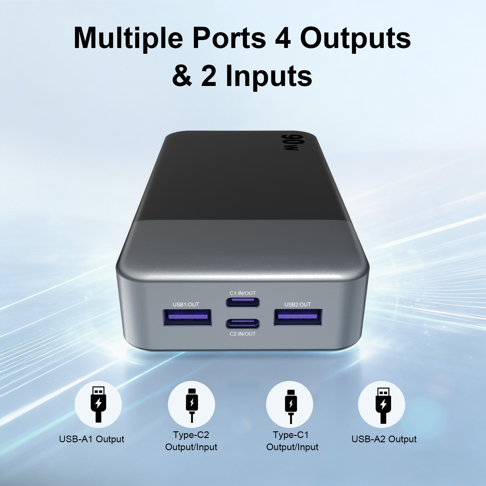 French Overseas Warehouse NOBIS 90W Portable Charger 20000mAh Fast Charging Power Bank For Laptop And Phone 1