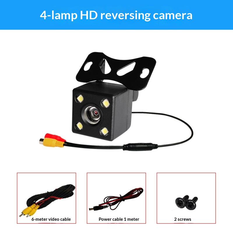 Car Rearview Camera, HD Night Vision CCD, LED 4-Light, Reverse Camera