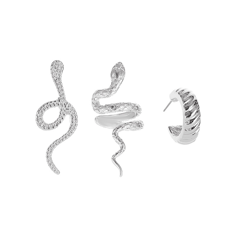 Earrings Retro Ear Cuff Cold Wind Full Diamond Snake Earrings