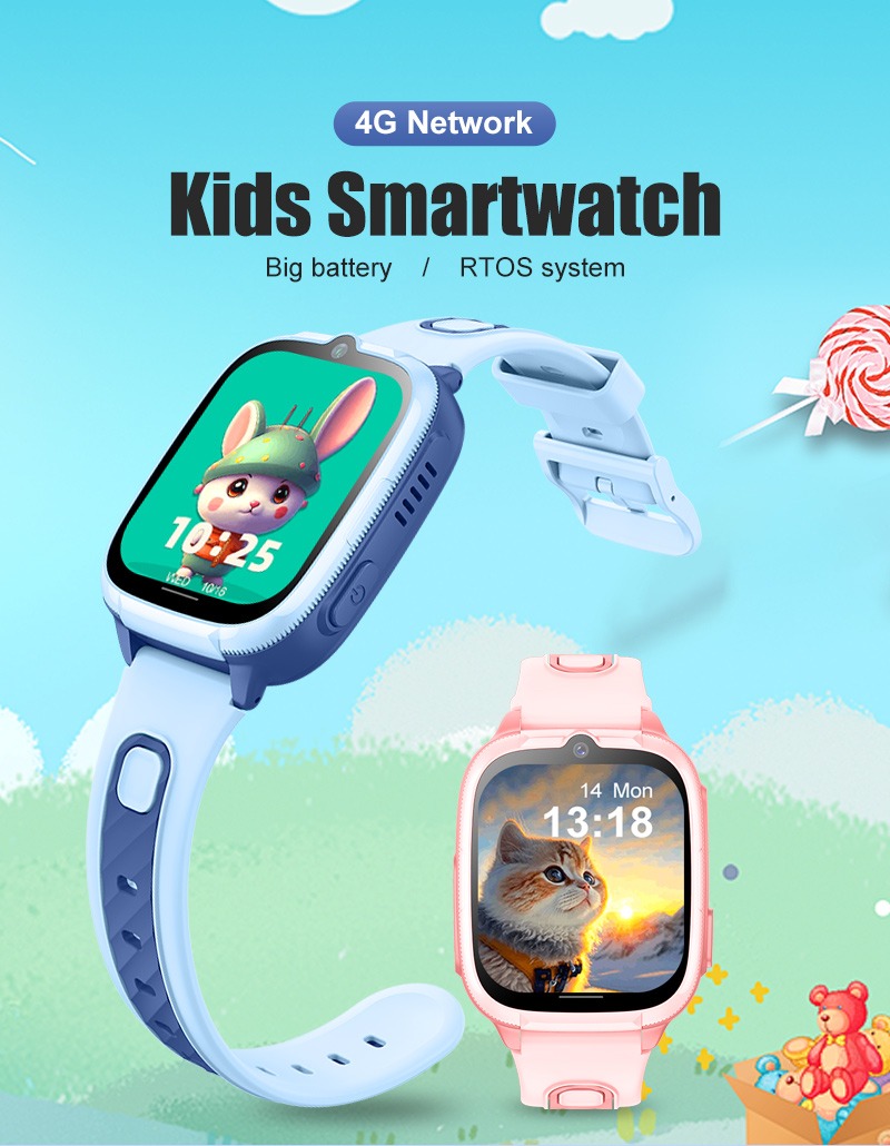 4G Kids Smartwatch D53 GPS Locator Tracker Video Call Smart Watch For Children Waterproof SOS Anti-Lost Watch Parent Control App