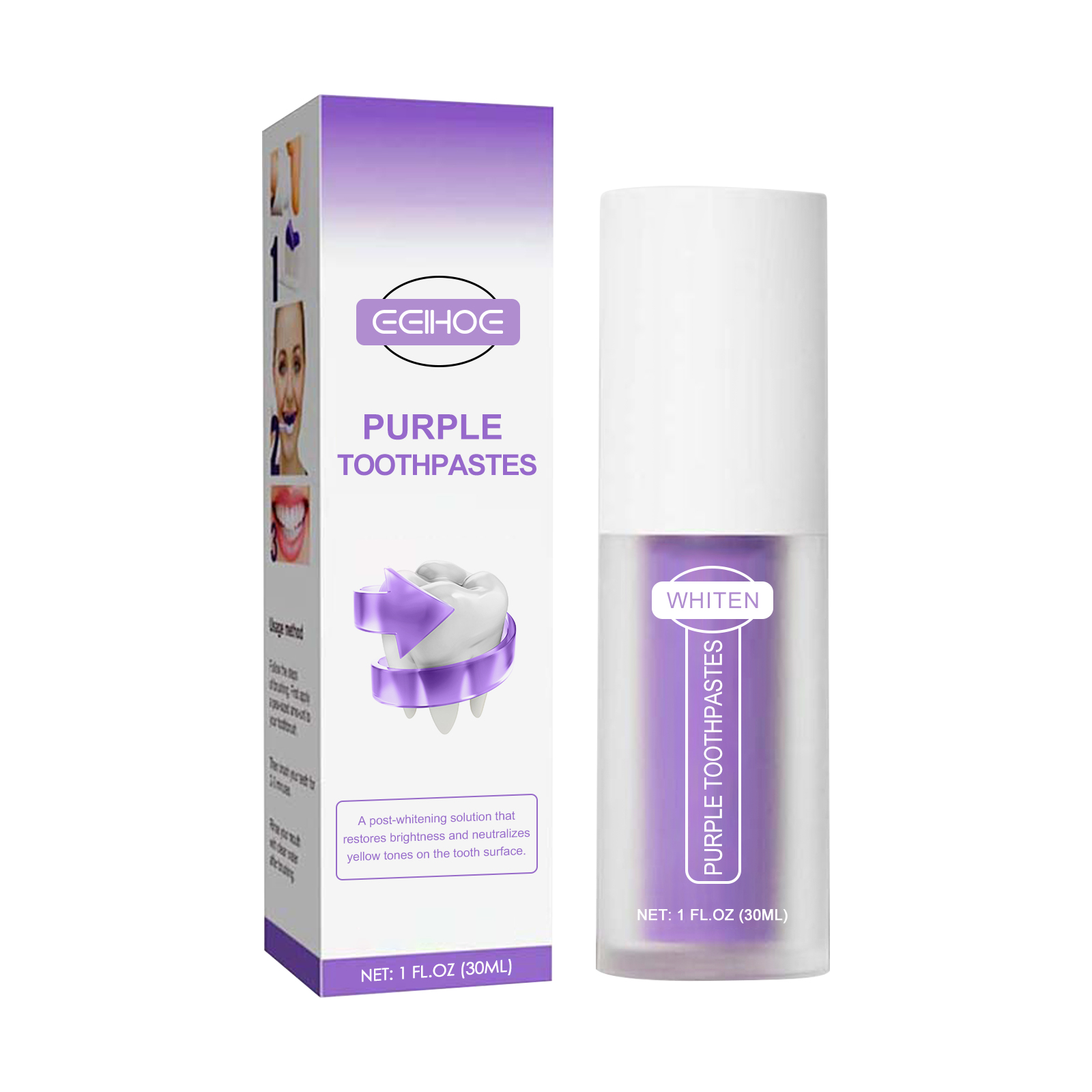 Purple Toothpaste Repairs Teeth, Cleans The Mouth, Freshens Breath And Shows Off White Teeth 1Pcs - Shop at LoveMi