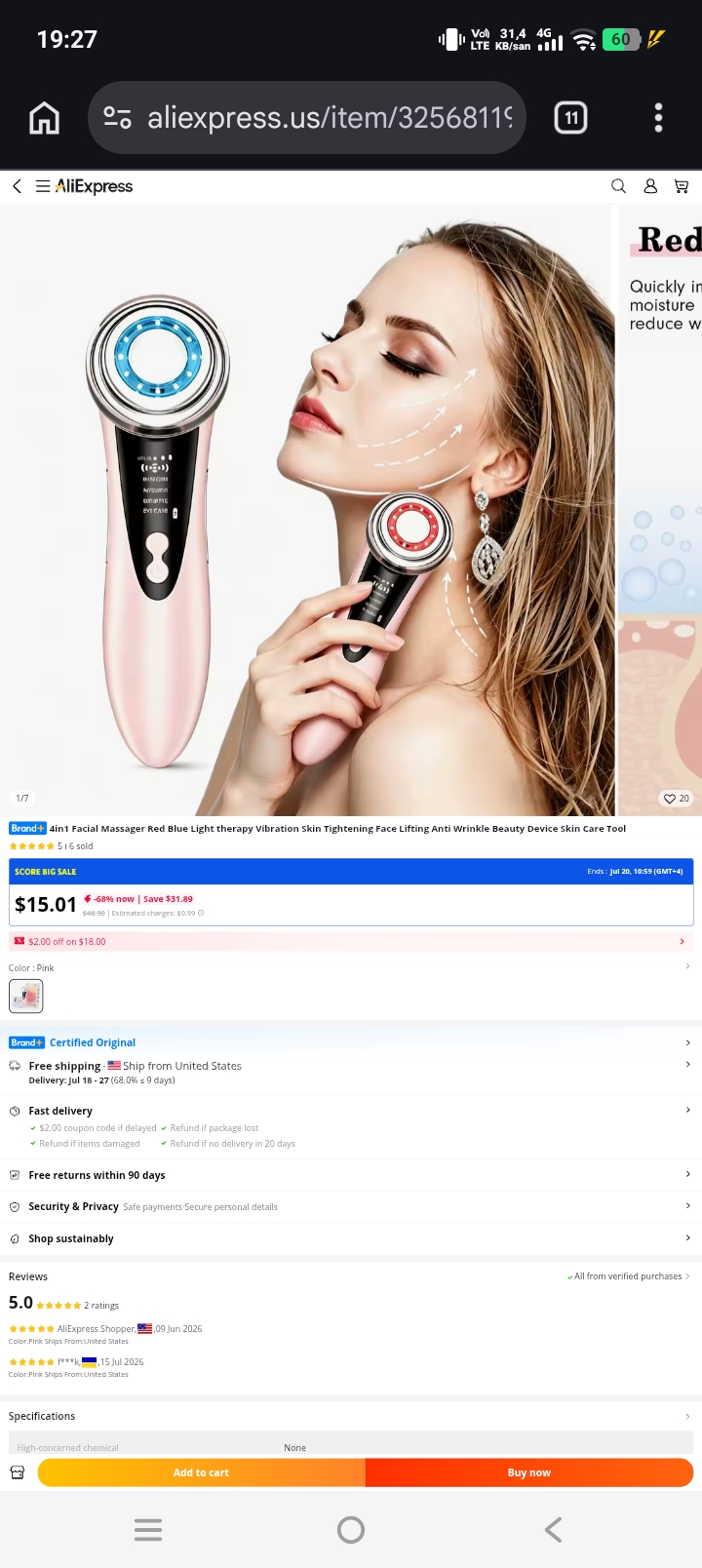 Appareil de lifting du visage à microcourant RF – Image 2