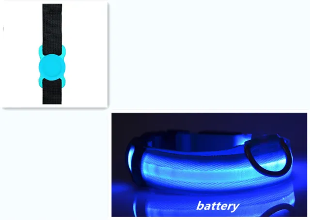 New Transparent Silicone Locator For Dog Loss Protection LED Pet Dog Luminous Collar Night Safety Flashing Glow Set Blue - Shop at LoveMi