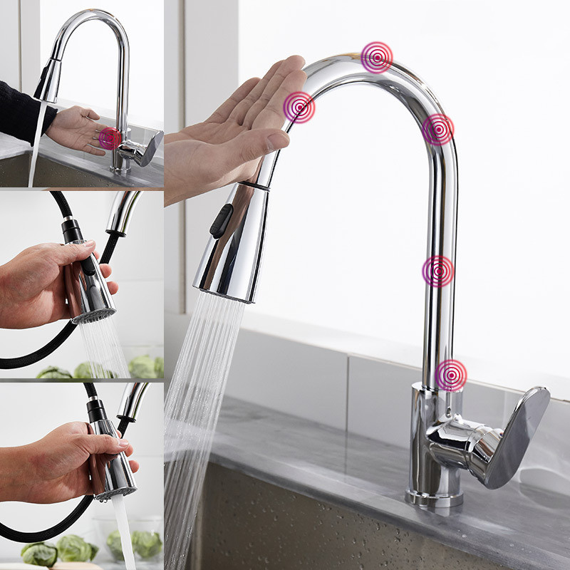 Title 4, Kitchen Touch Sensor Faucet Sensor Pulls Rotate...