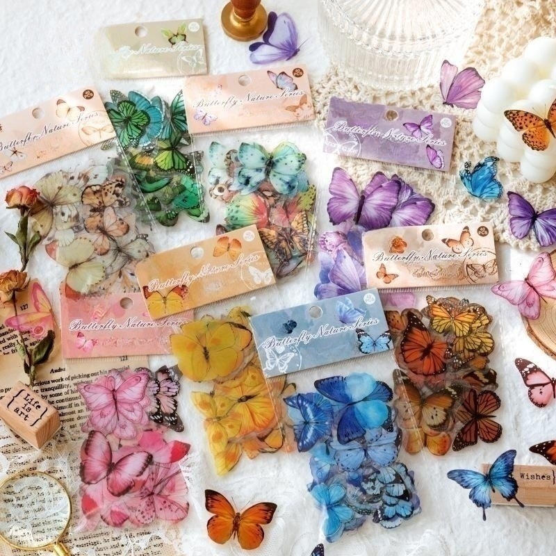 Title 7, PET Sticker Bag Butterfly Nature Series Fresh A...