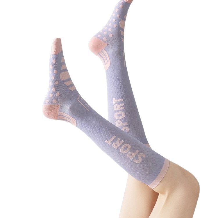 Spring And Summer Pressure Socks Compression Exercise Calf Socks Fitness Yoga Skipping Rope Running Socks Contrasting Pilates Cycling Socks Women 2