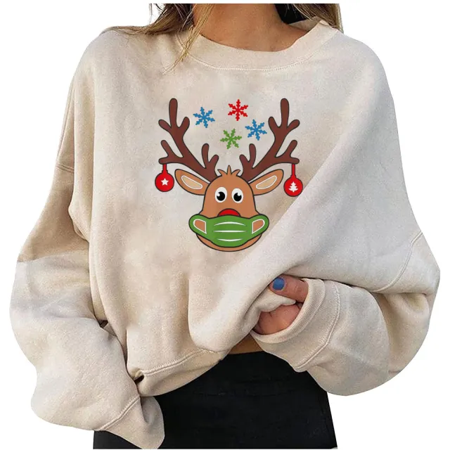 Fleece Christmas Personalized Printing Fashion Loose Sweater 7Style L - Shop at LoveMi