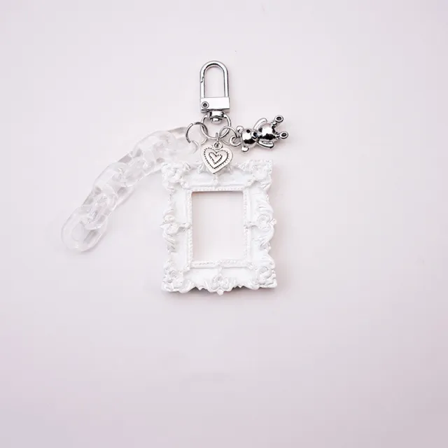 Ins Embossed Love Photo Frame Keychain Cute Pendant Rectangle - Shop at LoveMi