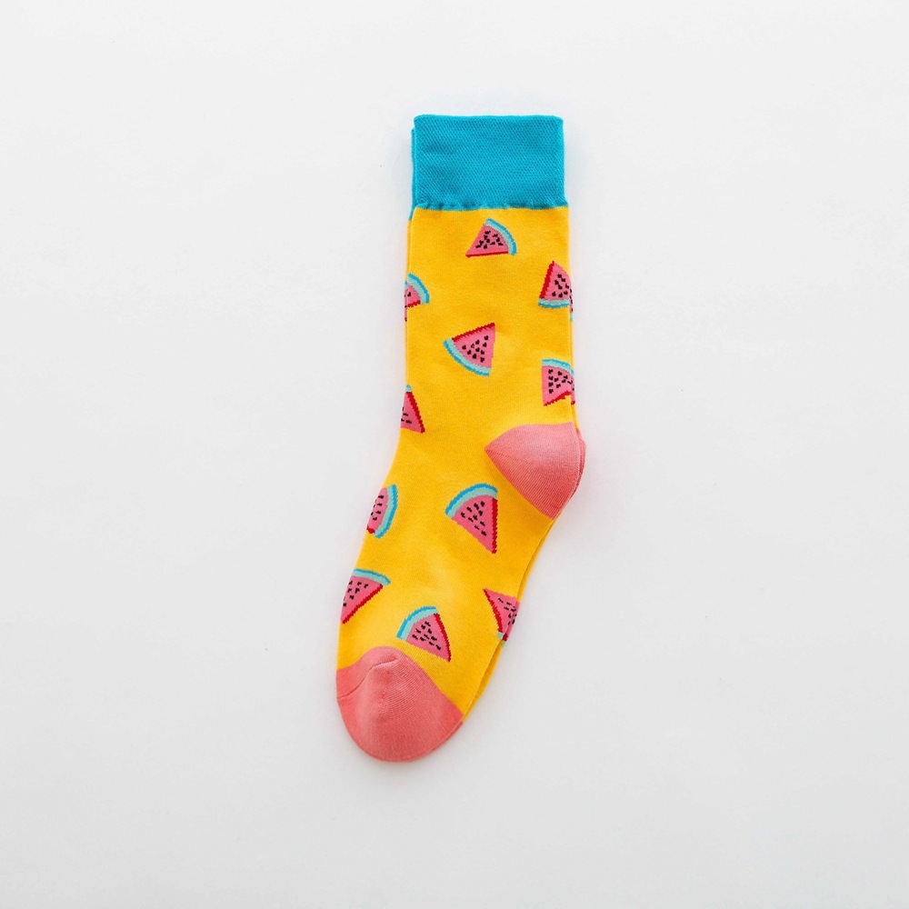 Title 6, Fruit tube womens socks with Jacquard cartoon ...