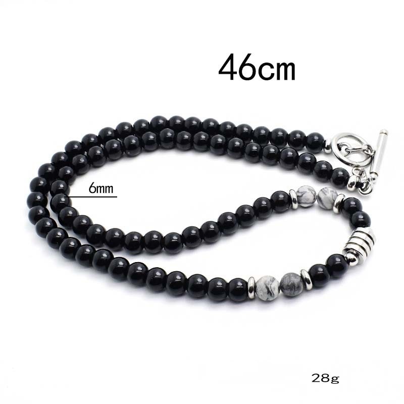 Stainless Steel Men's Map Stone Necklace Hip Hop Personality Fashion Metal Popular Ornament