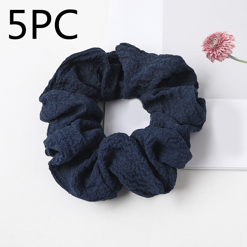 Puff large intestine hair circle fabric in Navy Blue 5PC