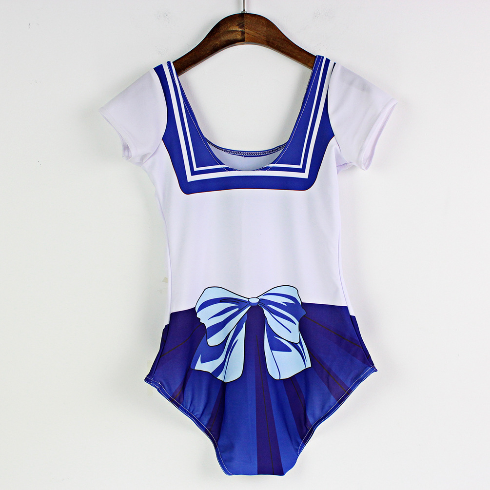Digital Printed Sleeved One Piece Swimsuit - Image 10