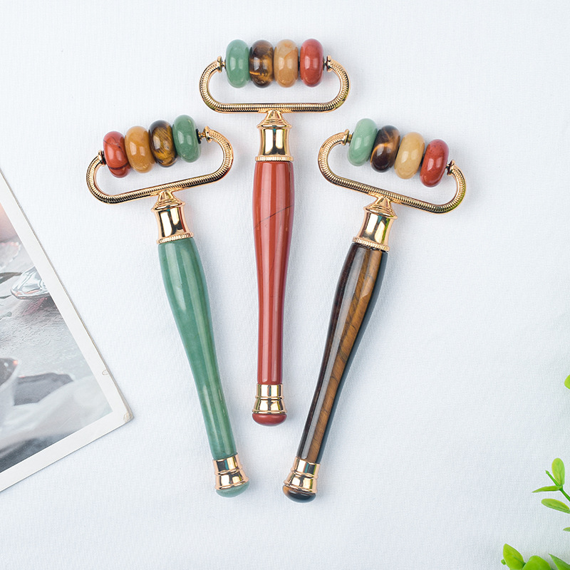 Factory Wholesale New Jade Roller Massager Eye Care Facial Pull Tendons Instrument Crystal