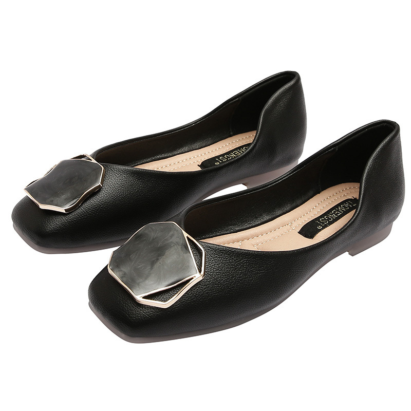 Women's Fashion Simple Square Toe Flat Shoes