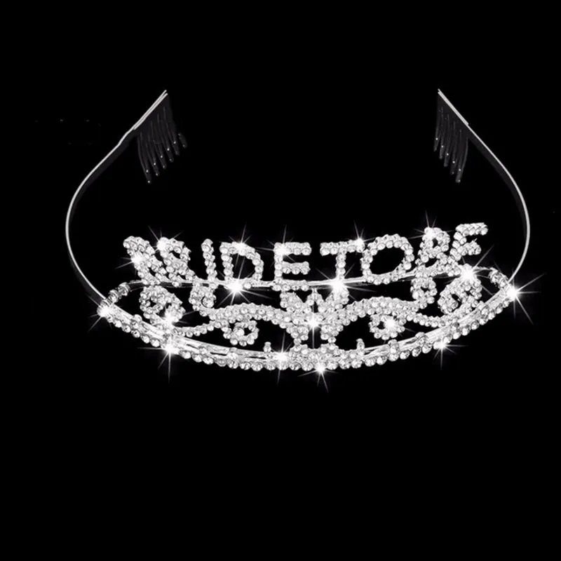 Bridal Crown Bride To Be Headband Hair Accessories Wedding Tiara Bachelor - Silver