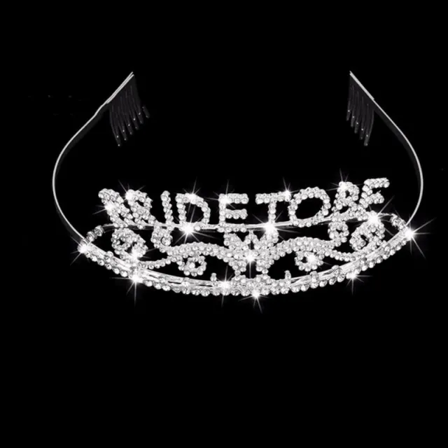 Bridal Crown Bride To Be Headband Hair Accessories Wedding Tiara Bachelor Silver - Shop at LoveMi