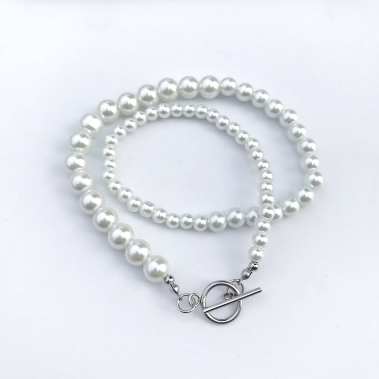 Title 6, Simple Plain Pearl Choker Trendi Clavicle Neckl...