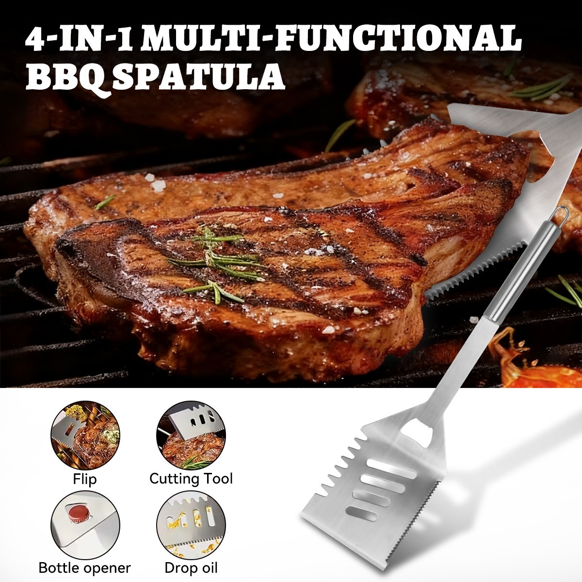 14X Stainless Steel BBQ Barbecue Tool Set Outdoor Grilling Utensils Kit Portable