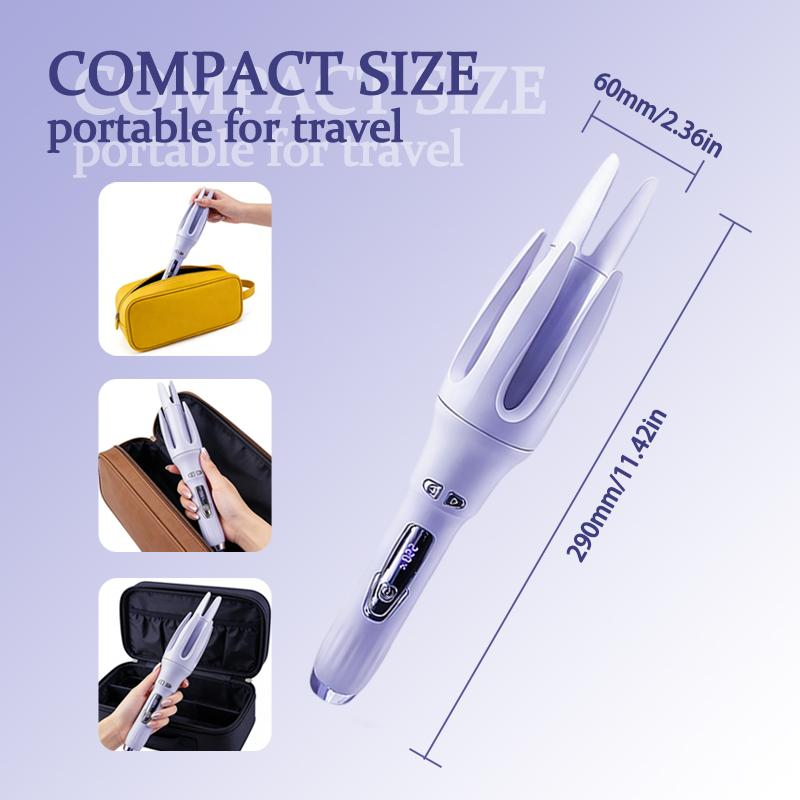 32mm Ceramic Glaze Auto Curler , 110V-240V Dual Voltage , 4 Temperature Settings & Auto Shut-Off , Safe Styling For Smooth Curls , Daily Hair Styling Tool