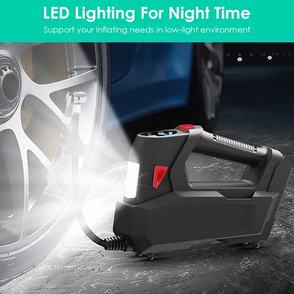Portable Tire Inflator 120 PSI Maximum 90W Powered Tire With Digital Display LED Light — foto 5
