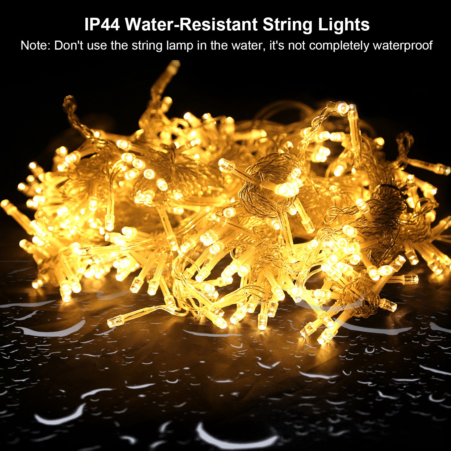 1Pc 3Meter 300 LEDs String Curtain Light With Remote 8 Light Modes IP44 Waterproof For Christmas Halloween New Year Yard Garden Party — foto 5