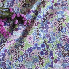 CIARA Purple Florals LIBERTY Poplin High Count Cotton Cloth Fabric - Ciara Purple Flowers 1M - View 1