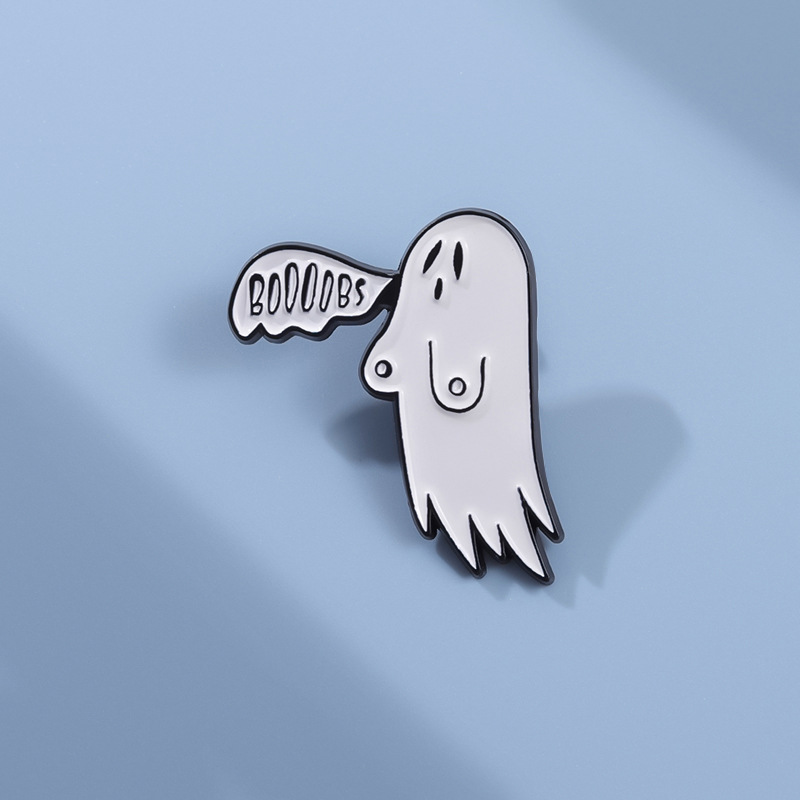 Title 4, Ghost Pumpkin Badge Cartoon Pin Medal