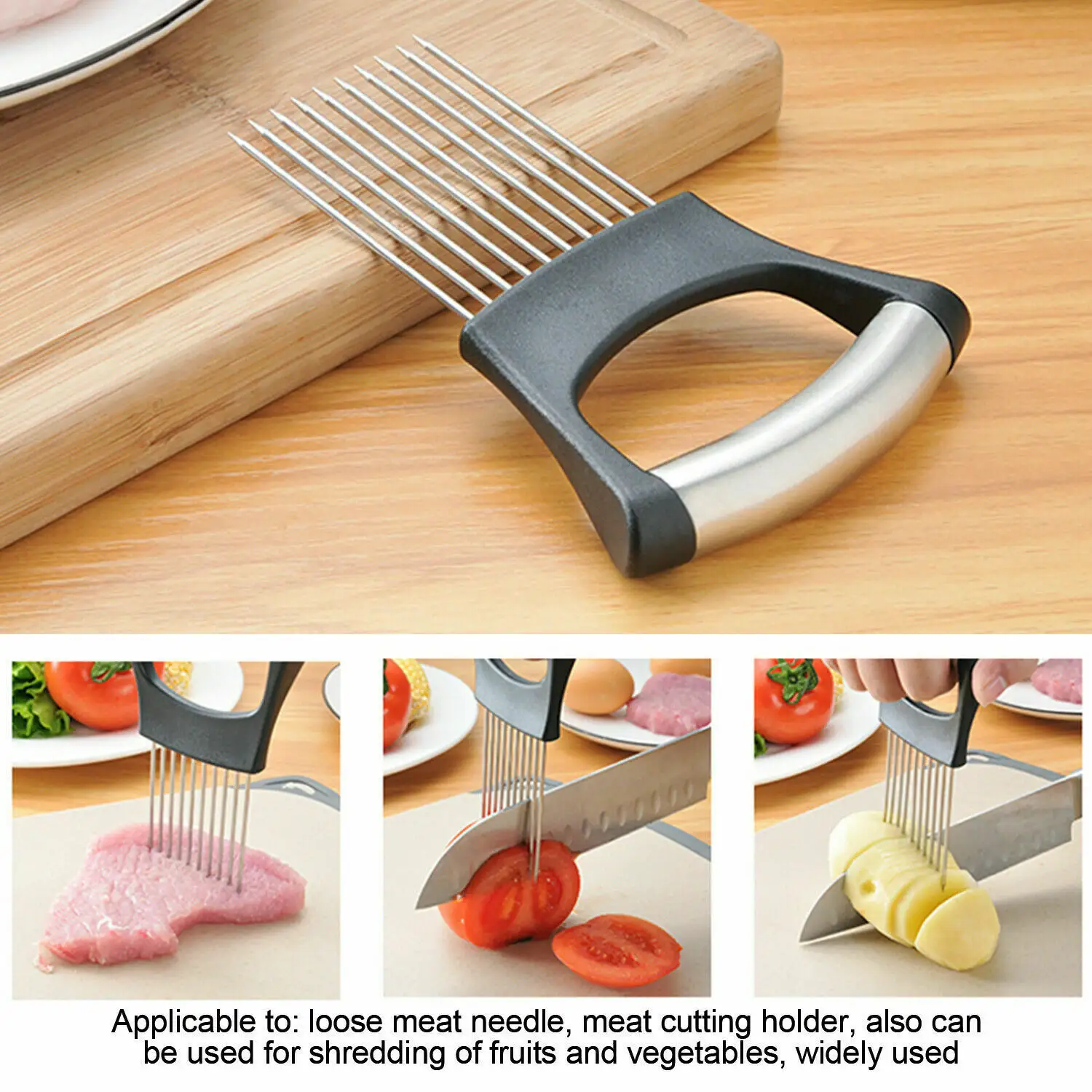 Food Slice Assistant - Stainless Steel Onion