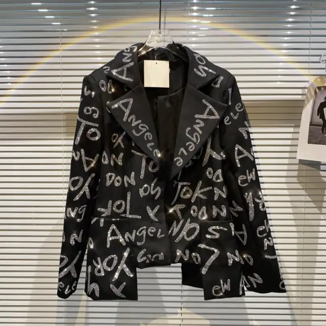 Heavy Industry Shiny Long sleeved Suit Blazer Black - Shop at LoveMi