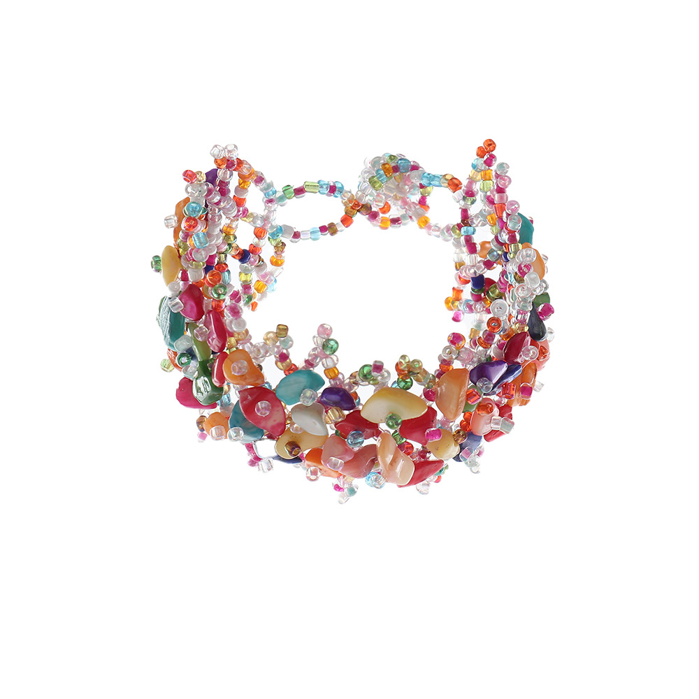 European And American Exaggerated Hand-made Woven Stone Bracelet