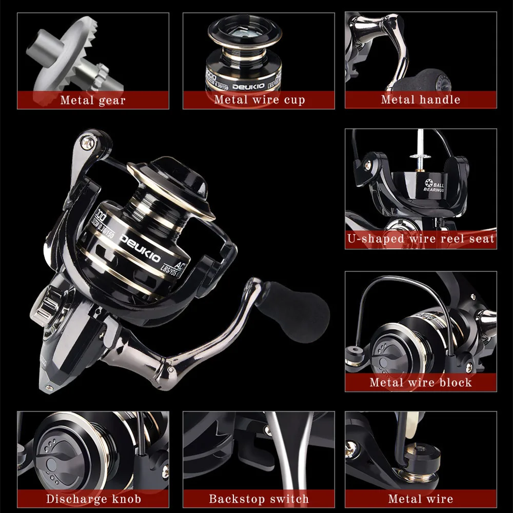 Fishing Wheel Metal Reel Bait Telescopic Rod