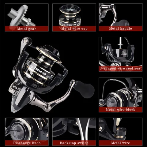 Fishing Wheel Metal Reel Bait Telescopic Rod