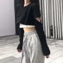 White Vest Black Long Sleeves