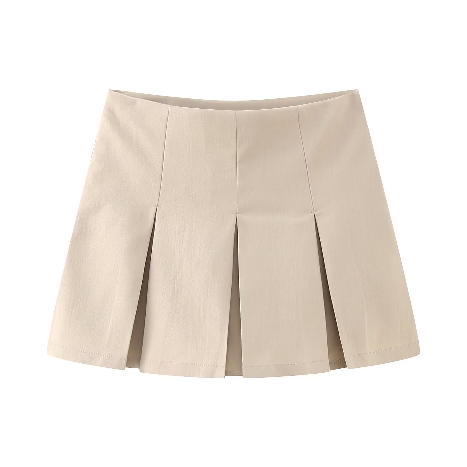 European And American Style High Waisted Wide Pleated Pants Skirt