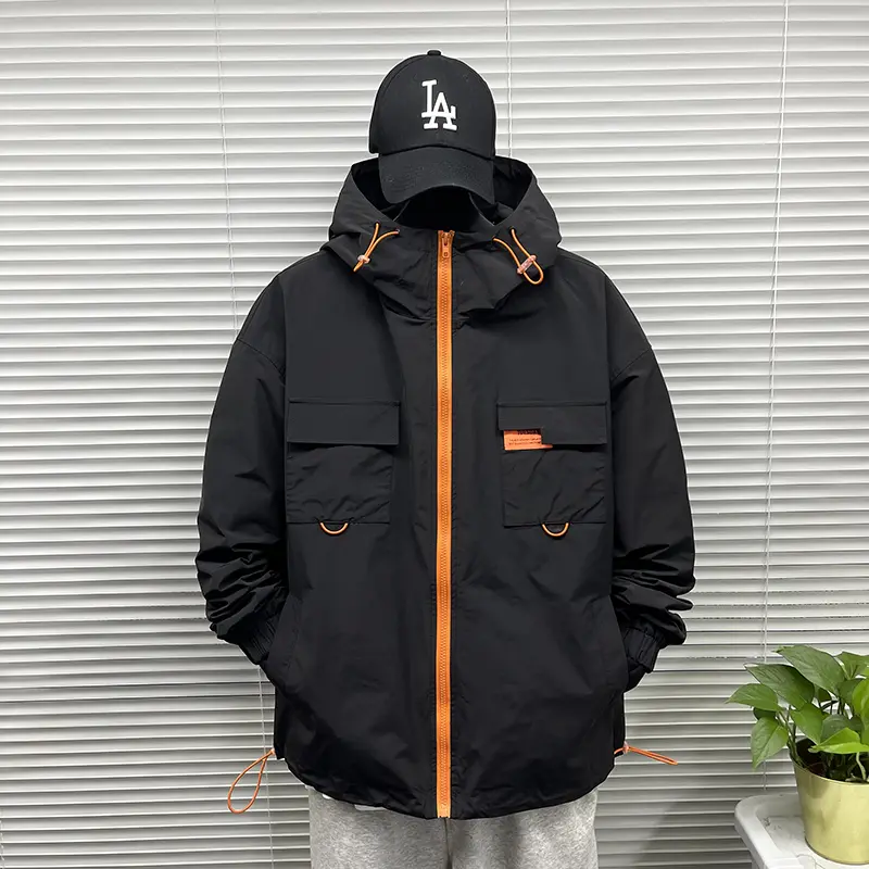 Jacket Jacket Men's Hooded Handsome Men's Workwear Jacket Tops