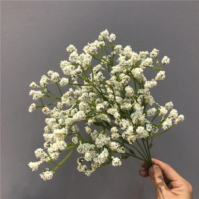 Home Decoration Artificial Flower 5 Prongs Bubble Starry - White